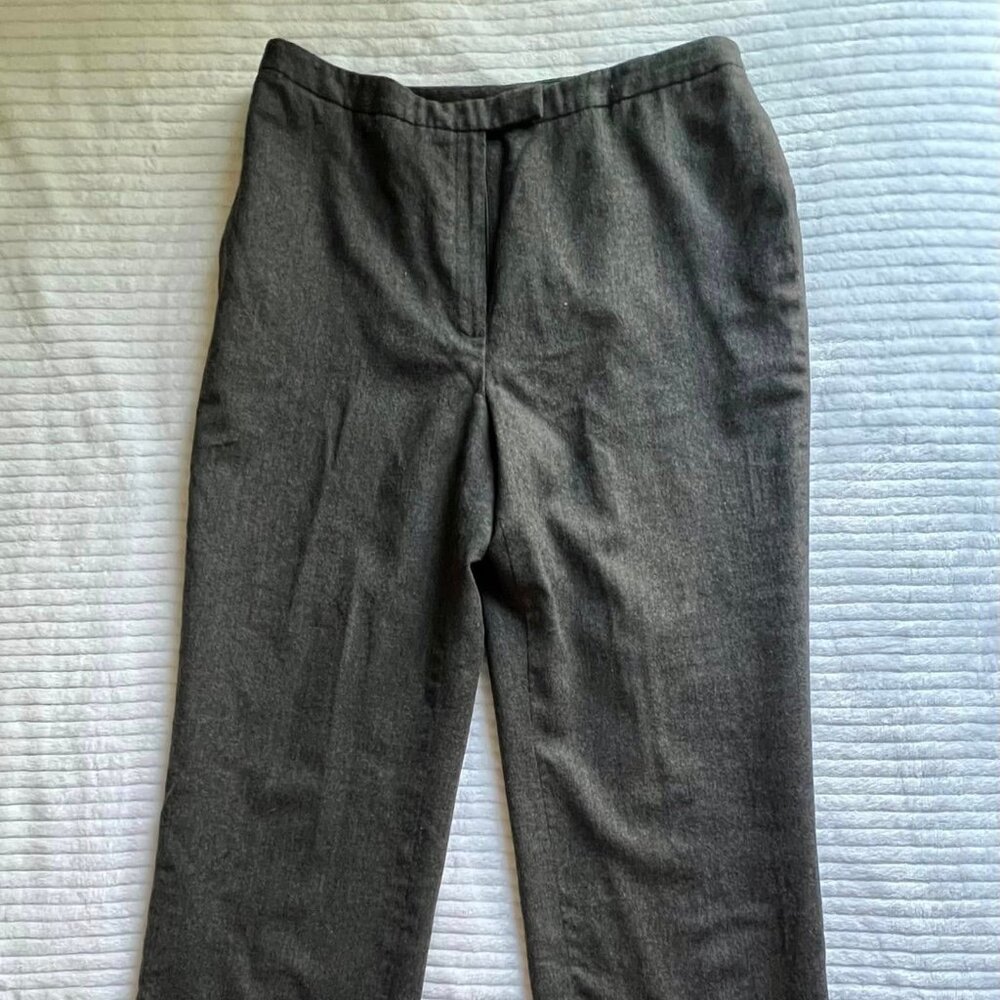 Women’s Size 12 Petite Solid  Gray Wool Lined Dress Slacks